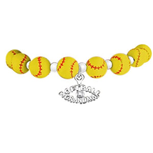 Softball "Softball Grandma" ©2012 Hypoallergenic Stretch Bracelet, Fits Everyone. Nickel & Lead Free