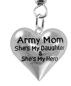 Army Enlisted "Daughter", My Daughter Is My Hero, Earrings, Hypoallergenic Safe - Nickel & Lead Free