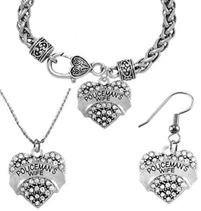 Policeman's Wife, Necklace, Earrings & Bracelet Set, Safe - Nickel & Lead Free.
