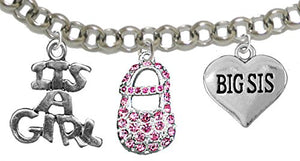 Big Sis, "It’s A Girl", Adjustable Bracelet, Hypoallergenic, Safe - Nickel & Lead Free