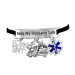 The Perfect Gift "EMT" "Keep My Husband Safe" Hypoallergenic, Safe - Nickel & Lead Free