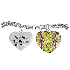 Girls Softball, We Are So Proud of You" Hypoallergenic Adjustable Bracelet