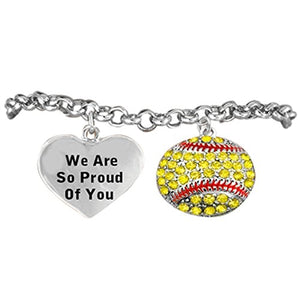 Girls Softball, We Are So Proud of You" Hypoallergenic Adjustable Bracelet
