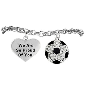 Soccer "We Are So Proud of You" Adjustable Bracelet, Safe - Hypoallergenic, Nickel & Lead Free!