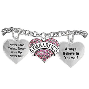Gymnastic "Never Give Up, Never Quit..."Bracelet Hypoallergenic, Safe - Nickel, Lead & Cadmium Free!
