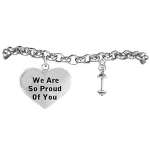 Weight Lifter "We Are So Proud of You" Hypoallergenic Bracelet, Safe - Nickel, Lead & Cadmium Free!