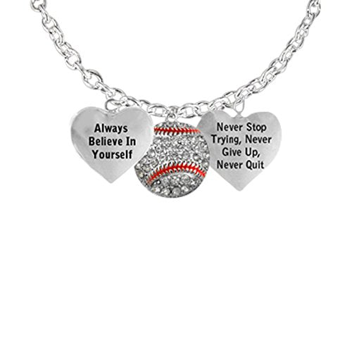 Men's Necklace Crystal Baseball 
