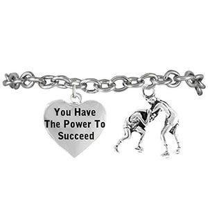 Wrestling "You Have the Power to Succeed" Hypoallergenic Bracelet