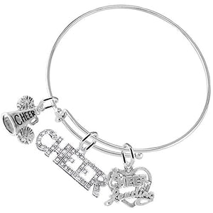 Cheer 3 Charm Bracelet, Safe - Hypoallergenic, Nickel, Lead & Cadmium Free