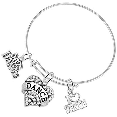 Dance 3 Charm Bracelet, Safe - Hypoallergenic, Nickel, Lead & Cadmium Free