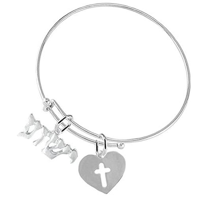 Yeshua (Jesus in Hebrew) Named by An Angel of God, With A Cross in Heart-Adjustable Bracelet