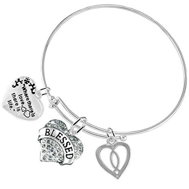 Where There Is Love There Is Life Christian 3 Charm Adjustable Safe - Nickel & Lead Free