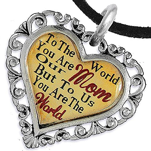 Mom Heart Charm Necklace ©2016 Hypoallergenic, Adjustable, Safe, Nickel, Lead & Cadmium Free!