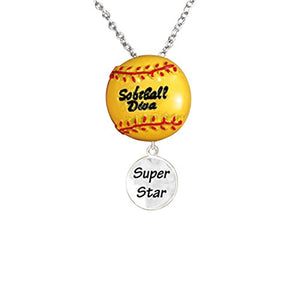 Softball Diva "Super Star" Hypoallergenic Adjustable Necklace Safe - Nickel & Lead Free