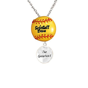 Softball Diva "The Greatest" Hypoallergenic Adjustable Necklace Safe - Nickel & Lead Free
