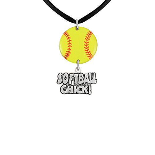 Softball Chick Hypoallergenic Adjustable Necklace Safe - Nickel & Lead Free