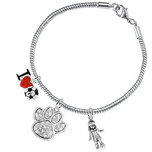 The Perfect Gift "Soccer Jewelry" Crystal Paw ©2015 Hypoallergenic Safe - Nickel & Lead Free