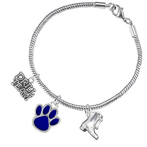 The Perfect Gift "Drill Team Jewelry" Blue Paw ©2015 Hypoallergenic Safe - Nickel & Lead Free