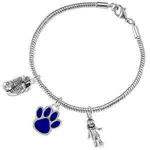 The Perfect Gift "Soccer Jewelry" Blue Paw ©2015 - Adjustable Bracelets, Safe - Nickel & Lead Free