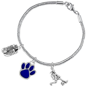 The Perfect Gift "Soccer Jewelry" Blue Paw ©2015 - Adjustable Bracelets, Safe - Nickel & Lead Free