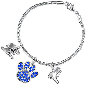 The Perfect Gift "Drill Team Jewelry" Blue Crystal Paw ©2015 Safe - Nickel & Lead Free