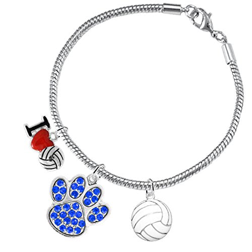 Blue Crystal Paw Volleyball, ©2016 Adjustable, Safe - Hypoallergenic, Nickel, Lead & Cadmium Free