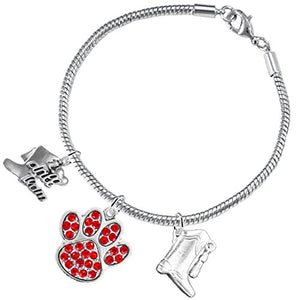 The Perfect Gift "Drill Team Jewelry" Red Crystal Paw ©2015 Hypoallergenic Safe - Nickel & Lead Free