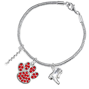 The Perfect Gift "Majorette Jewelry" Red Crystal Paw ©2015 Hypoallergenic Safe - Nickel & Lead Free