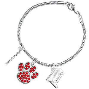 The Perfect Gift "Majorette Jewelry" Red Crystal Paw ©2015 Hypoallergenic Safe - Nickel & Lead Free