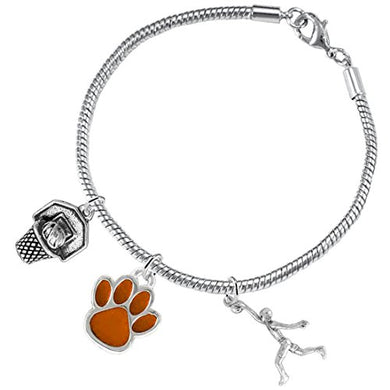 Orange Paw Basketball Jewelry, ©2016 Adjustable, Safe - Hypoallergenic, Nickel & Lead Free