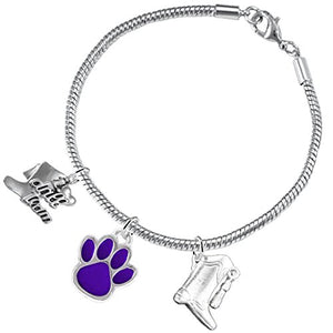 The Perfect Gift "Drill Team Jewelry" Purple Paw ©2015 Hypoallergenic Safe - Nickel & Lead Free