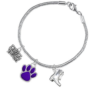 The Perfect Gift "Drill Team Jewelry" Purple Paw ©2015 Hypoallergenic Safe - Nickel & Lead Free