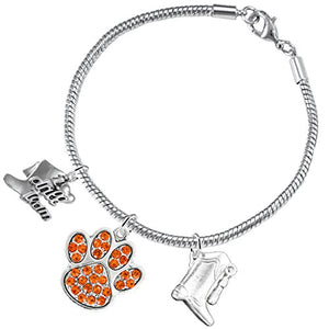 The Perfect Gift "Drill Team Jewelry" Orange Crystal Paw ©2015 Safe - Nickel & Lead Free