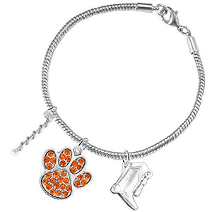 The Perfect Gift "Majorette Jewelry" Orange Crystal Paw ©2015 Safe - Nickel & Lead Free