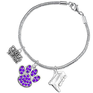 The Perfect Gift "Drill Team Jewelry" Purple Crystal Paw ©2015 Hypoallergenic Safe - Nickel Free
