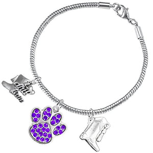 The Perfect Gift "Drill Team Jewelry" Purple Crystal Paw ©2015 Hypoallergenic Safe - Nickel Free