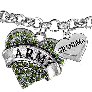 Army Grandma Heart Bracelet, Adjustable, Will NOT Irritate Anyone with Sensitive Skin. Safe