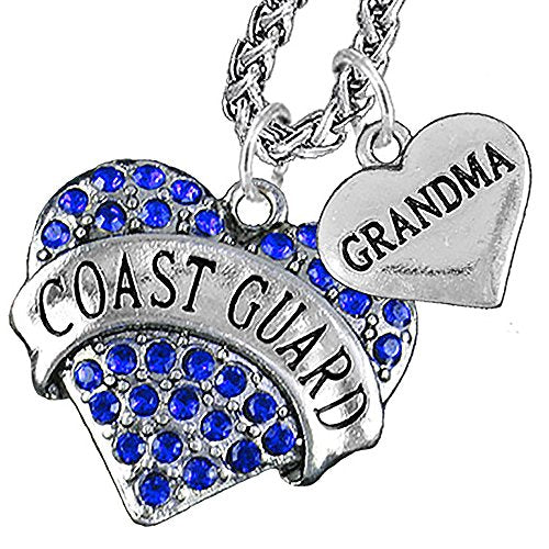 Coast Guard Grandma Necklace Heart Necklace, Will NOT Irritate Anyone with Sensitive Skin. Safe