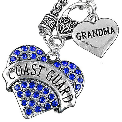 Coast Guard Grandma Heart Necklace, Will NOT Irritate Anyone with Sensitive Skin. Safe - Nickel Free