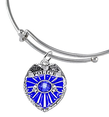 Perfect Gift, Policeman Badge Adjustable Bracelet Hypoallergenic Safe - Nickel & Lead Free,