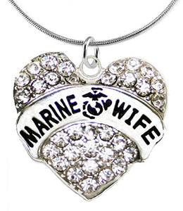 The Perfect Gift Marine Wife Hypoallergenic Necklace, Safe - Nickel, Lead & Cadmium Free