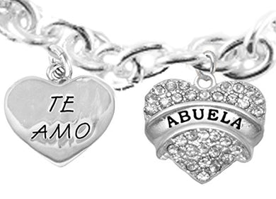 Te Amo Abuela Toggle Bracelet, Hypoallergenic, Safe - Nickel & Lead Free