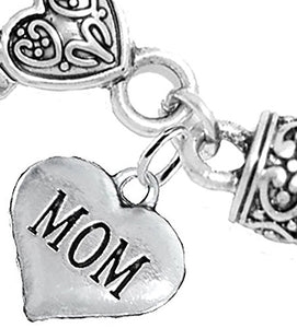 Mom Charm Bracelet, Will NOT Irritate Anyone with Sensitive Skin, Safe, Nickel Free.