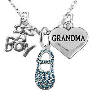 Grandma, "It’s A Boy", Adjustable Necklace, Hypoallergenic, Safe - Nickel & Lead Free