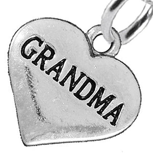 Grandma Heart Charm Post Earrings ©2016 Hypoallergenic, Safe - Nickel, Lead & Cadmium Free!