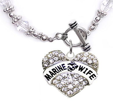 The Perfect Gift Marine Wife Hypoallergenic Toggle Bracelet, Safe - Nickel, Lead & Cadmium Free