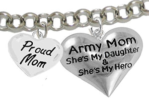Army Enlisted "Daughter", Proud "Mom", My Daughter Is My Hero Bracelet, Adjustable Bracelet, Safe