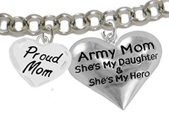 Army Enlisted "Daughter", Proud "Mom", My Daughter Is My Hero Bracelet, Adjustable Bracelet, Safe