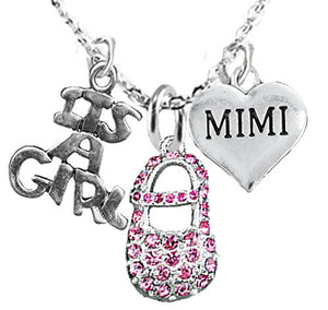Mimi, "It’s A Girl", Adjustable Necklace, Hypoallergenic, Safe - Nickel & Lead Free