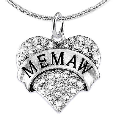 Memaw Charm Necklace ©2015 Adjustable, Hypoallergenic, Safe - Nickel, Lead & Cadmium Free!